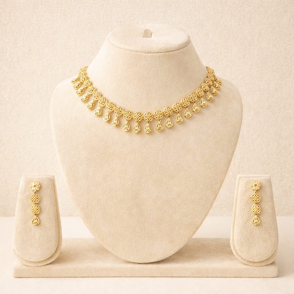 Turkish Inspired Drop Necklace & Earrings Set