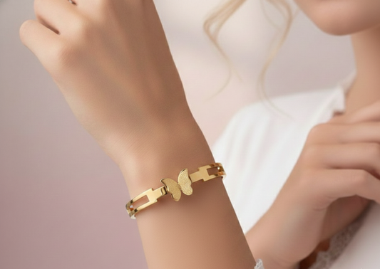 Golden Wing Butterfly Anti-Tarnish Bracelet
