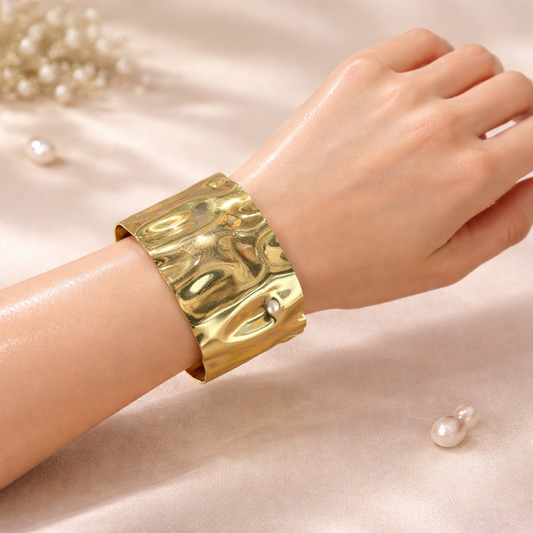 Golden Foil Cuff Anti Tarnish Bracelet