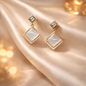 Crystal Square Drop Anti-Tarnish Earrings