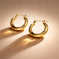 Golden Textured Hoop Earrings
