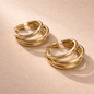 Triple Layer Gold Hoop Earrings