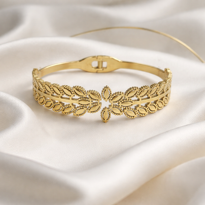 Floral Filigree Anti-Tarnish Statement Bracelet