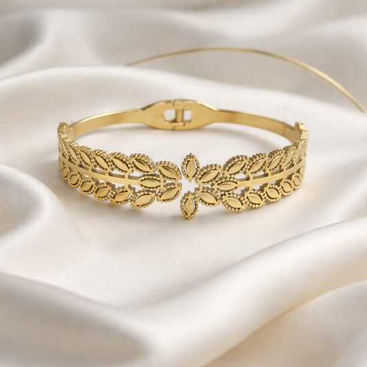 Floral Filigree Anti-Tarnish Statement Bracelet