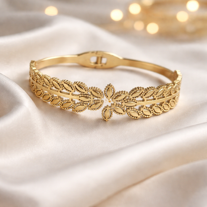 Floral Filigree Anti-Tarnish Statement Bracelet