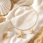 Anti-Tarnish Starfish Hasli & Stud Earrings Set