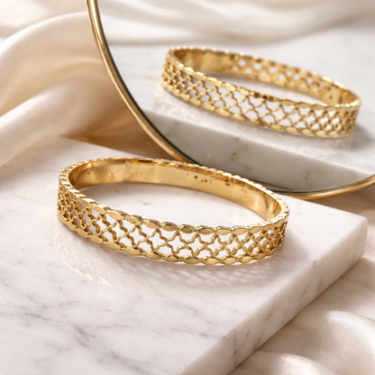 Classic Lattice Pattern Anti-Tarnish Bracelet