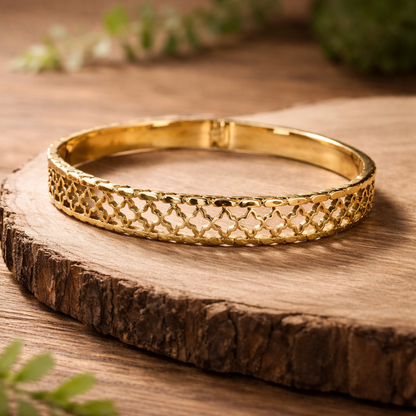 Classic Lattice Pattern Anti-Tarnish Bracelet