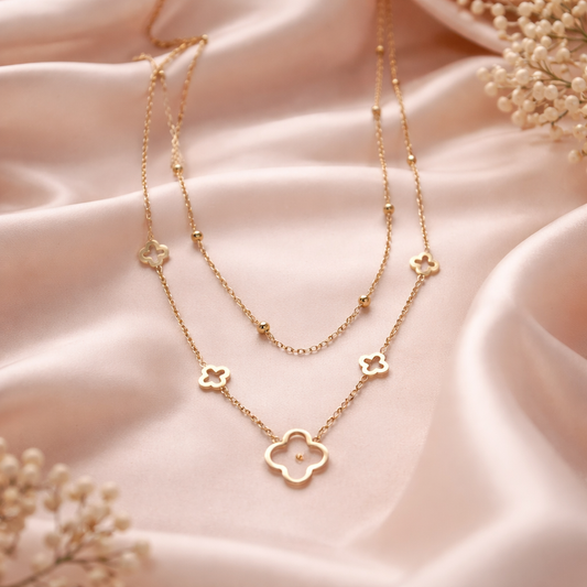 Golden Bloom Multi-Layer Anti-Tarnish Necklace