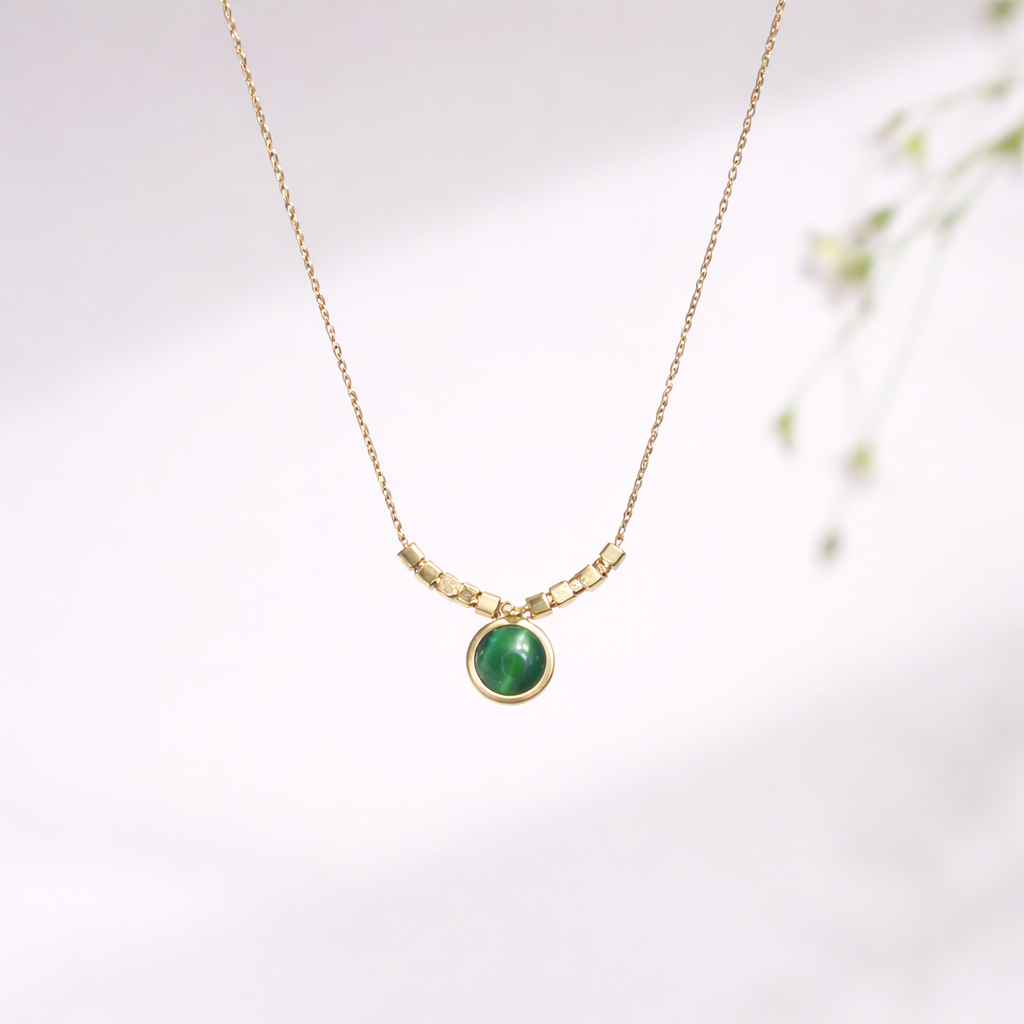 Emerald Glow Anti-Tarnish Necklace