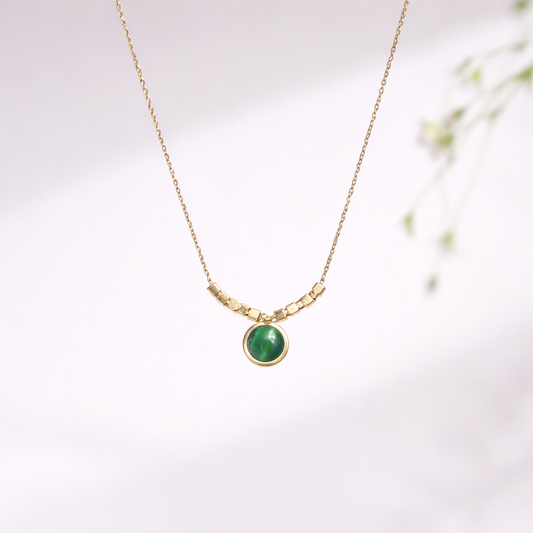 Emerald Glow Anti-Tarnish Necklace