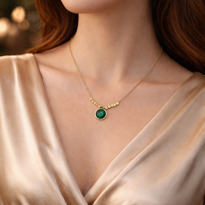 Emerald Glow Anti-Tarnish Necklace