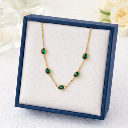 Emerald Grace Multi-Stone Anti-Tarnish Necklace
