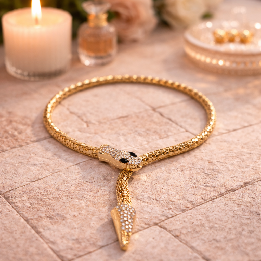 Serpent Luxe Anti-Tarnish Statement Necklace