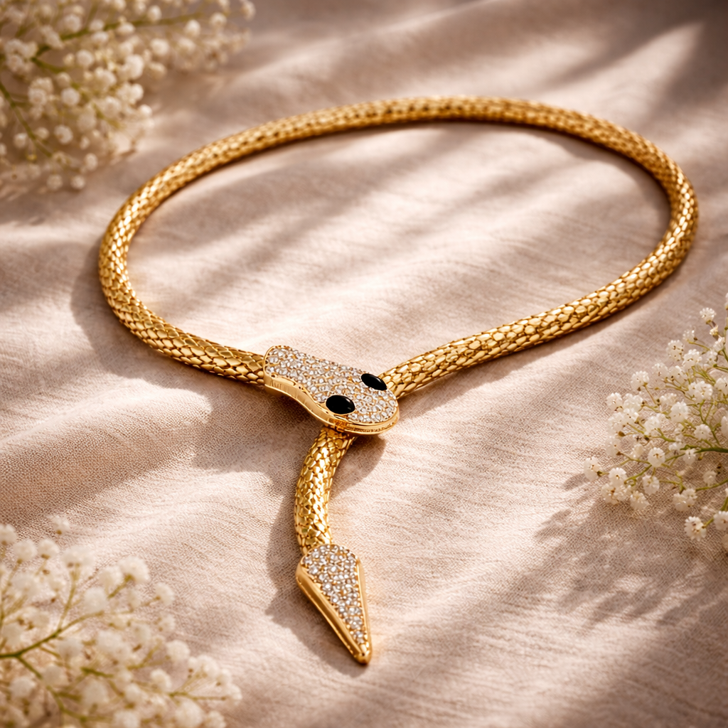 Serpent Luxe Anti-Tarnish Statement Necklace