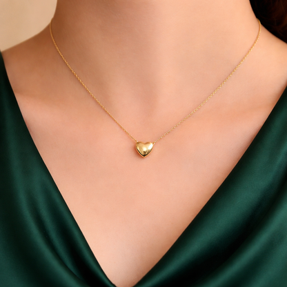 Classic Solid Heart Anti-Tarnish Necklace