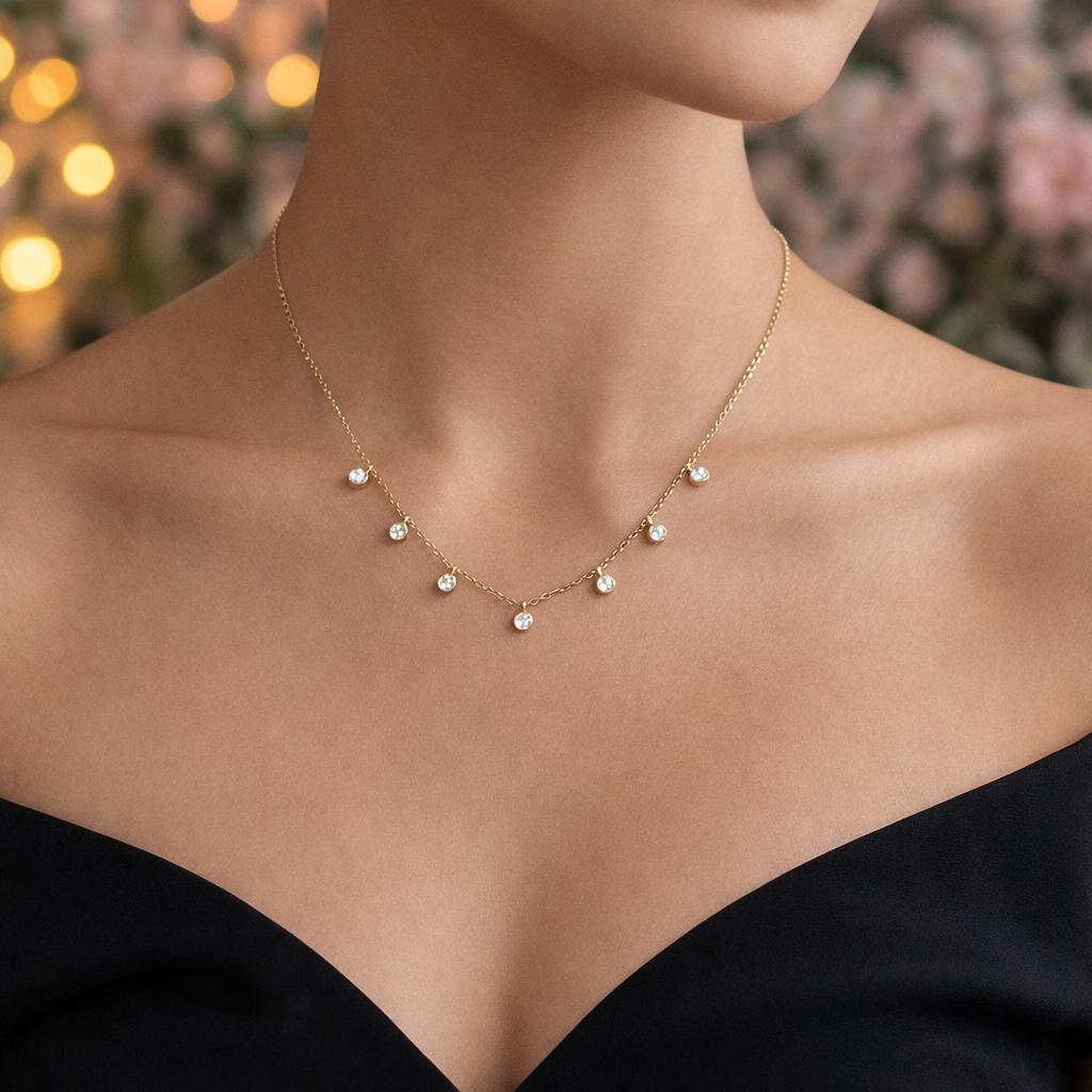 Celeste Sparkle Anti-Tarnish Multi-Stone Necklace