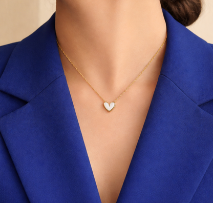 Pure White Heart Anti-Tarnish Necklace
