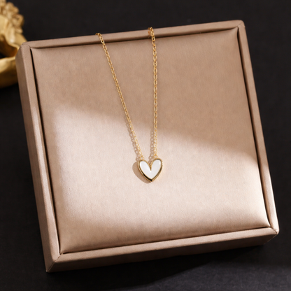 Pure White Heart Anti-Tarnish Necklace