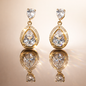 Golden Teardrop Crystal Earrings