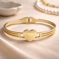 Engraved Heart Charm Anti-Tarnish Bracelet