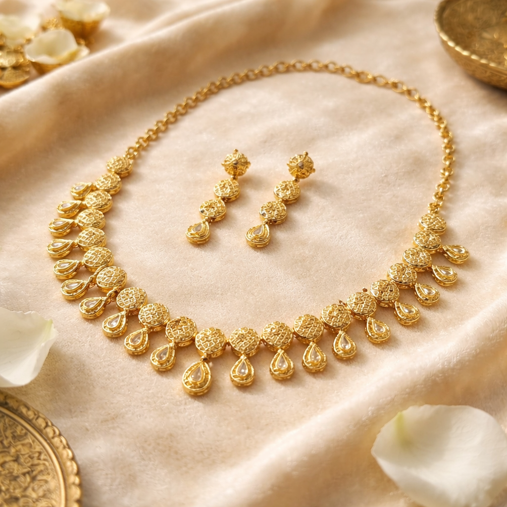 Turkish Inspired Drop Necklace & Earrings Set