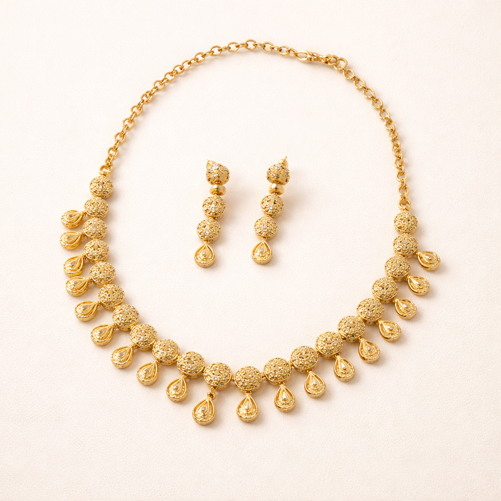 Turkish Inspired Drop Necklace & Earrings Set