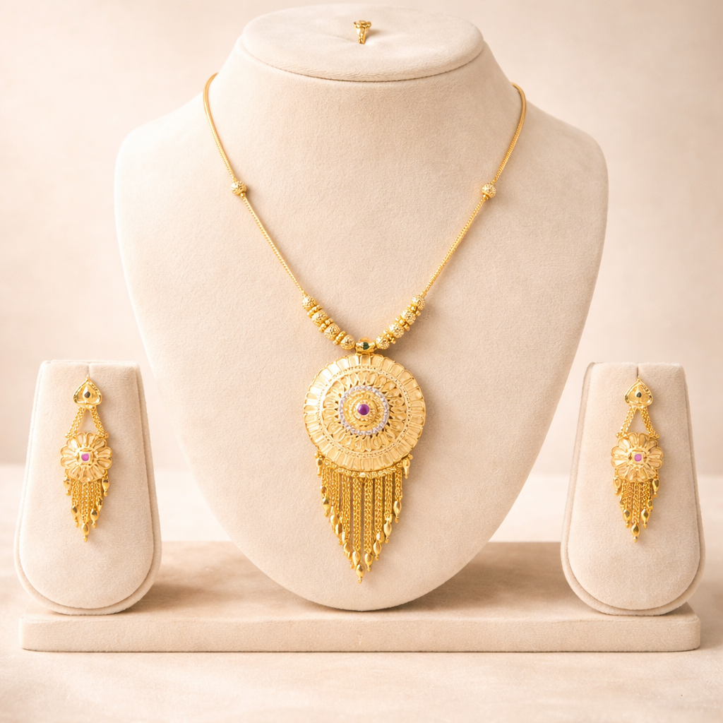 Traditional Sita Haar Pendant Necklace & Earrings Set
