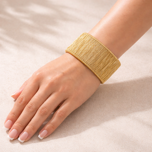 Textured Wire Design Anti-Tarnish Cuff Bracelet