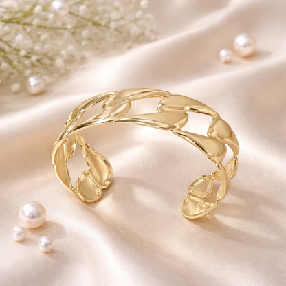 Chunky Link Design Anti-Tarnish Cuff Bracelet