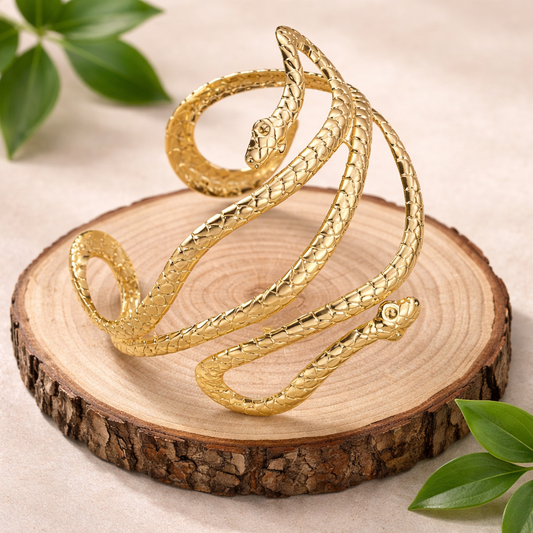 Snake Design Statement Anti-Tarnish Cuff Bracelet