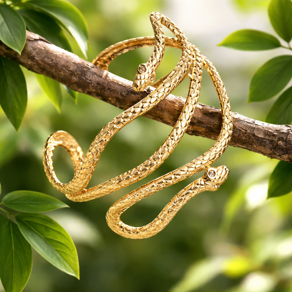 Snake Design Statement Anti-Tarnish Cuff Bracelet