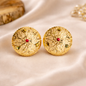 Floral Stone Studded Statement Stud Earrings