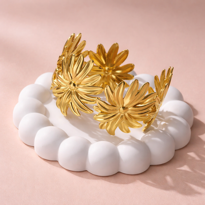 Floral Statement Anti-Tarnish Cuff Bracelet