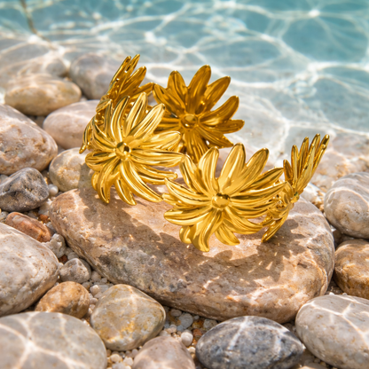 Floral Statement Anti-Tarnish Cuff Bracelet