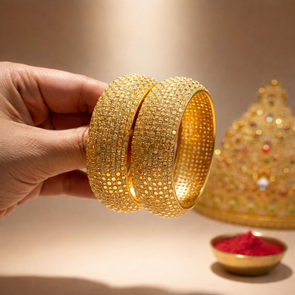 Traditional Golden Bangles Kangan Kada