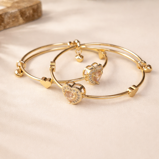 Crystal Charm Designer Bracelet Bangle Set