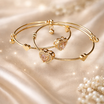Crystal Charm Designer Bracelet Bangle Set